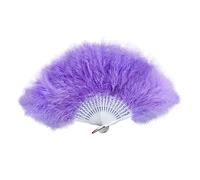 FANSOF.FANS Ventilateur à Main en Plumes de Marabou 45cm, déguisement Robe de soirée de Noces Cadeau en Plein air Vintage Danse Photoshoot (Violet Doux)
