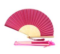 FANSOF. FANS Ventilateur de tissu de soie avec un Côtes de bambou de catégorie A de tassel Wedding Party Favour Ventilateur portatif (rose profond)