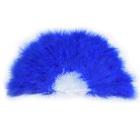 FANSOFFANS Eventail à Main en Plumes de Marabou 45cm, Déguisements Robe de soirée Mariage faveur Cadeau en Plein air Vintage Danse Photoshoot (Bleu Royal)
