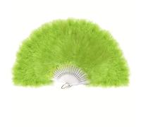 Fansoffans Éventail à main en plumes de marabout 45 cm pour déguisement de fête de mariage Cadeau d'extérieur Vintage Dance Photoshoot (Vert clair)