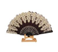 FANSU 2/4/6/8 Pièces Éventail Espagnol Brillant Éventail Japonais Homme Femme éventail Tissu en Plastique pour Mariage Danse Fêtes Été Anniversaire Evènement Extérieur (Noir,8 pièces)