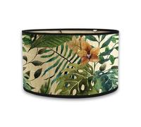 FANSU Abat-Jour En Abat, Forêt Tropicale Humide Jour Tambour Vintage Abat, Abat-jour de Lampe de Table Lampadaire de Table Plafond Lustre Abat-Jour Décoration (30 * 20cm,Feuilles de tortue)