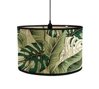 FANSU Abat-Jour En Abat, Jour Tambour Usine Abat, Abat-jour de Lampe de Table Lampadaire de Table Plafond Lustre Abat-Jour Moderne Décoration Lumières Rotin (Feuille verte,30 * 20cm)