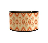 FANSU Abat-Jour En Abat, Jour Tambour Vintage Abat, Abat-jour de Lampe de Table Lampadaire de Table Plafond Lustre Abat-Jour Décoration Lumières Rotin (Orange,30 * 20cm)