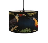 FANSU Abat-Jour en Bambou Classique Moderne Tambour Abat-jour, Remplacement Abat, Jour Fait à la Main, pour Lampe de Table, Suspension, Lampe de Chevet, Lampadaire (Toucan)