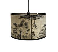 FANSU Abat-Jour en Bambou Classique Moderne Tambour Abat-jour, Remplacement Abat, Jour Fait à la Main, pour Lampe de Table, Suspension, Lampe de Chevet, Lampadaire (feuilles fines,30x20cm)