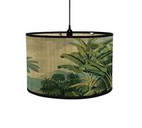 FANSU Abat-Jour en Bambou Classique Moderne Tambour Abat-jour, Remplacement Abat, Jour Fait à la Main, pour Lampe de Table, Suspension, Lampe de Chevet, Lampadaire (palmier,30x20cm)