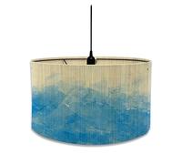 FANSU Abat-Jour en Tissu Classique Tambour Abat-jour, Coloré Remplacement Abat, Jour Fait à la Main, pour Lampe de Table, Suspension, Lampe de Chevet, Lampadaire (30x30x20cm,Bleu)