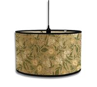 FANSU Abat-Jour en Tissu Classique Tambour Abat-jour, EÉlégant Fleurs Remplacement Abat, Jour Fait à la Main, pour Lampe de Table, Suspension, Lampe de Chevet, Lampadaire (30x30x20cm,Blanc)