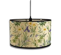 FANSU Abat-Jour en Tissu Classique Tambour Abat-jour, EÉlégant Fleurs Remplacement Abat, Jour Fait à la Main, pour Lampe de Table, Suspension, Lampe de Chevet, Lampadaire (30x30x20cm,Violet)