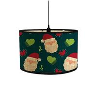 FANSU Abat-Jour en Tissu Classique Tambour Abat-jour, Noël Rouge Remplacement Abat, Jour Fait à la Main, pour Lampe de Table Suspension Lampe de Chevet Lampadaire (Père Noël,30x30x20cm)