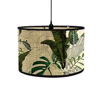 FANSU Abat-Jour en Tissu Classique Tambour Abat-jour, Tropical Fleurs Remplacement Abat, Jour Fait à la Main, pour Lampe de Table Suspension Lampe de Chevet Lampadaire (30x30x20cm,Graffitis beiges)