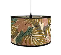 FANSU Abat-Jour en Tissu Classique Tambour Abat-jour, Tropical Plante Remplacement Abat, Jour Fait à la Main, pour Lampe de Table Suspension Lampe de Chevet Lampadaire (Feuille palmier,30x30x20cm)