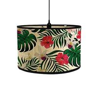 FANSU Abat-Jour en Tissu Classique Tambour Abat-jour, Tropical Plante Remplacement Abat, Jour Fait à la Main, pour Lampe de Table Suspension Lampe de Chevet Lampadaire (Papillon,30x30x20cm)