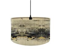 FANSU Abat-Jour en Tissu Moderne Motif en Marbre Tambour Abat-jour, Remplacement Abat, Jour Fait à la Main, pour Lampe de Table, Suspension, Lampe de Chevet, Lampadaire (Peinture à l'encre,30 * 20cm)