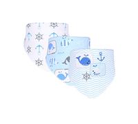 FANSU Bébé Bavoirs Bandana, 3PCS Bavoir de Mode Naissance Protéger Les Vêtement des Bébés Triangle Bavette Garçon Super Absorbant 0 à 36 Mois (Baleine)