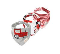 FANSU Bébé Bavoirs Bandana, 3PCS Bavoir de Mode Naissance Protéger Les Vêtement des Bébés Triangle Bavette Garçon Super Absorbant 0 à 36 Mois (Tracteur Rouge)