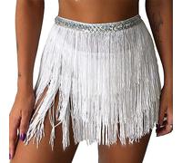 FANSU Ceinture Danse Orientale Femme Ceinture Danse du Ventre Costume de Danse Paillettes Jupes de Franges Hanche Écharpe Franges Jupe Costume Rave pour Femmes et Filles