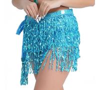 FANSU Ceinture Danse Orientale Femme Ceinture Danse du Ventre Costume de Danse Paillettes Jupes de Franges Hanche, Écharpe, Franges, Jupe Costume Rave pour Filles Femmes