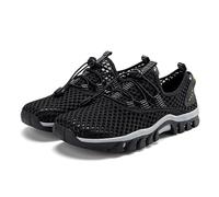 FANSU Chaussures Aquatiques Homme Femme Maille Chaussures de Plage Respirant Antidérapant Chaussure de Natation Léger Séchage Rapide Chaussons Running Chaussette Aquatique (Noir,47)