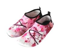 FANSU Chaussures de Plage Pieds Nus avec Semelle Souple, Chaussons Aquatiques à Séchage Rapide pour Natation, Surf, Yoga et Activités Nautiques, Confort Extensible Unisexe (Fleurs Roses,35)