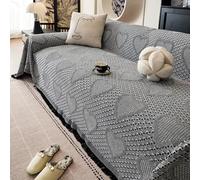 FANSU Chenille Housse de Canapé 1/2/3/4 Places Extensible Serviette de Canapé Anti-Poussière Dessus de Lit Couverture Protège canapé Chien Chat Housse de Protection, Coloré Cœur (Noir,180x260cm)