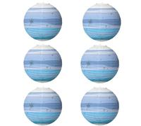 FANSU Ciel Étoile Imprimer Lanterne Papier, 6/8 Pcs Lanterne en Papier à Suspendues, Rond Lampion Papier pour Mariages, Anniversaires, Jardin,Fêtes et Événements Lampion (30cm,Bleu Blanc)