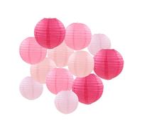 FANSU Colorées Lanterne Papier, 12 PCS Lanterne en Papier à Suspendues Coloré, Rond Lampion Papier pour Mariages, Anniversaires, Jardin,Fêtes et Événements Lampion (Rose)