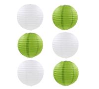 FANSU Colorées Lanterne Papier, 6 Pcs Lanterne en Papier à Suspendues, Rond Lampion Papier pour Anniversaires, Mariages, Jardin, Fêtes et Événements Lampion (Vert,35cm)