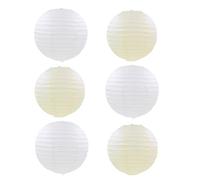 FANSU Colorées Lanterne Papier, 6 Pcs Lanterne en Papier à Suspendues, Rond Lampion Papier pour Anniversaires, Mariages, Jardin, Fêtes et Événements Lampion (Beige,15cm)