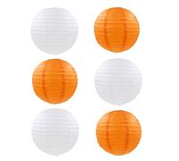 FANSU Colorées Lanterne Papier, 6 Pcs Lanterne en Papier à Suspendues, Rond Lampion Papier pour Anniversaires, Mariages, Jardin, Fêtes et Événements Lampion (Orange,50cm)