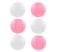 FANSU Colorées Lanterne Papier, 6 Pcs Lanterne en Papier à Suspendues, Rond Lampion Papier pour Anniversaires, Mariages, Jardin, Fêtes et Événements Lampion (Rose,50cm)