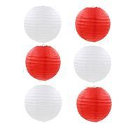 FANSU Colorées Lanterne Papier, 6 Pcs Lanterne en Papier à Suspendues, Rond Lampion Papier pour Anniversaires, Mariages, Jardin, Fêtes et Événements Lampion (Rouge,15cm)
