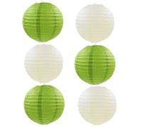 FANSU Colorées Lanterne Papier, 6 Pcs Lanterne en Papier à Suspendues, Rond Lampion Papier pour Mariages, Anniversaires, Jardin, Fêtes et Événements Lampion (Vert,20cm)
