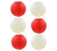 FANSU Colorées Lanterne Papier, 6 Pcs Lanterne en Papier à Suspendues, Rond Lampion Papier pour Mariages, Anniversaires, Jardin, Fêtes et Événements Lampion (Rouge,40cm)