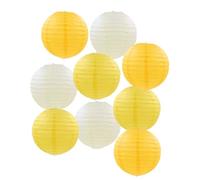 FANSU Colorées Lanterne Papier, 9 Pcs Lanterne en Papier à Suspendues, Rond Lampion Papier pour Mariages, Anniversaires, Jardin,Fêtes et Événements Lampion (40cm,Jaune)