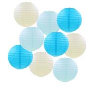 FANSU Colorées Lanterne Papier, 9 Pcs Lanterne en Papier à Suspendues, Rond Lampion Papier pour Mariages, Anniversaires, Jardin,Fêtes et Événements Lampion (35cm,Bleu)