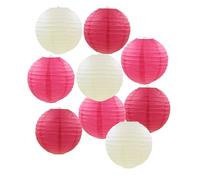 FANSU Colorées Lanterne Papier, 9 Pcs Lanterne en Papier à Suspendues, Rond Lampion Papier pour Mariages, Anniversaires, Jardin,Fêtes et Événements Lampion (35cm,Rouge)