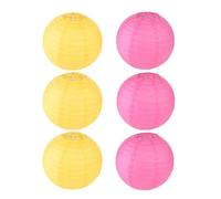 FANSU Colorées Lanterne Papier, Lanterne en Papier à Suspendues, 6 PCS Coloré Rond Lampion Papier pour Mariages, Anniversaires, Jardin,Fêtes et Événements Lampion (35cm,Jaune Rose Rouge)