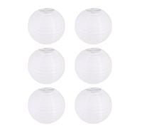 FANSU Colorées Lanterne Papier, Lanterne en Papier à Suspendues, 6 PCS Rond Lampion Papier pour Mariages, Anniversaires, Jardin,Fêtes et Événements Lampion (Blanc,10cm)