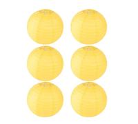 FANSU Colorées Lanterne Papier, Lanterne en Papier à Suspendues, 6 PCS Rond Lampion Papier pour Mariages, Anniversaires, Jardin,Fêtes et Événements Lampion (Jaune,30cm)
