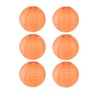 FANSU Colorées Lanterne Papier, Lanterne en Papier à Suspendues, 6 PCS Rond Lampion Papier pour Mariages, Anniversaires, Jardin,Fêtes et Événements Lampion (Orange,35cm)