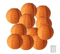 FANSU Couleur Unie Lanterne Papier, 10 Pcs Lanterne en Papier à Suspendues, Rond Lampion Papier pour Mariages, Anniversaires, Jardin,Fêtes et Événements Lampion (Orange,20cm)