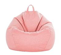 FANSU Couleur Unie Pouf Poire, Pouf sans Remplissage Sac Haricots Lavable Coton et Lin Canapé Chambre Soft Sac de Haricots pour Enfant, Adulte (Rose,90x110cm)