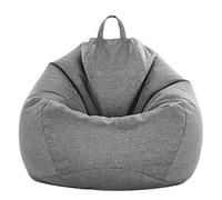 FANSU Couleur Unie Pouf Poire, Pouf sans Remplissage Sac Haricots Lavable Coton et Lin Canapé Chambre Soft Sac de Haricots pour Enfant, Adulte (Gris,80x90cm)