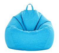 FANSU Couleur Unie Pouf Poire, Pouf sans Remplissage Sac Haricots Lavable Coton et Lin Canapé Chambre Soft Sac de Haricots pour Enfant, Adulte (Bleu Ciel,80x90cm)