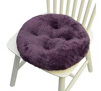 FANSU Coussin de Chaise Peluche, Coussin de Chaise 40cm Ronde Lot de 1 2 4 6, Galette de Chaise/Coussins de Chaises Epais, Coussin pour Chaise de Salle à Manger et Jardin (Violet foncé,6 Pièces)