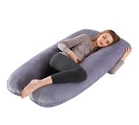 FANSU Coussin de Grossesse en Forme de U, Confort Coussin d'allaitement Doux Polaire Oreiller de Grossesse pour Maintenir Hanches, Votre Dos, Jambes et Ventre (130x70cm,Gris)