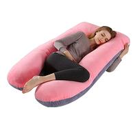 FANSU Coussin de Grossesse en Forme de U, Confort Coussin d'allaitement Doux Polaire Oreiller de Grossesse pour Maintenir Hanches, Votre Dos, Jambes et Ventre (150x80cm,Gris Poudre)