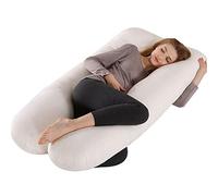 FANSU Coussin de Grossesse en Forme de U, Confort Coussin d'allaitement Doux Polaire Oreiller de Grossesse pour Maintenir Hanches, Votre Dos, Jambes et Ventre (130x70cm,Blanc)